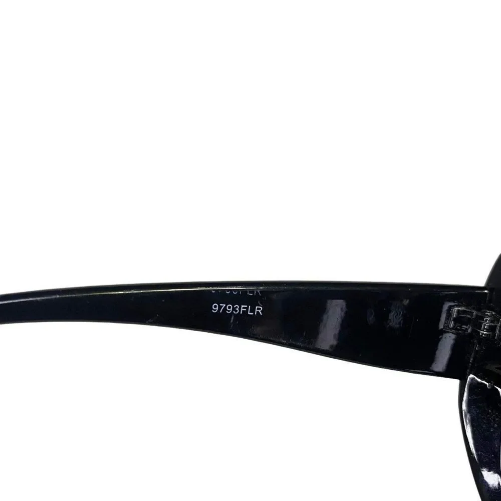 #5312 Women's Black Sunglasses With Acrylic Flowers